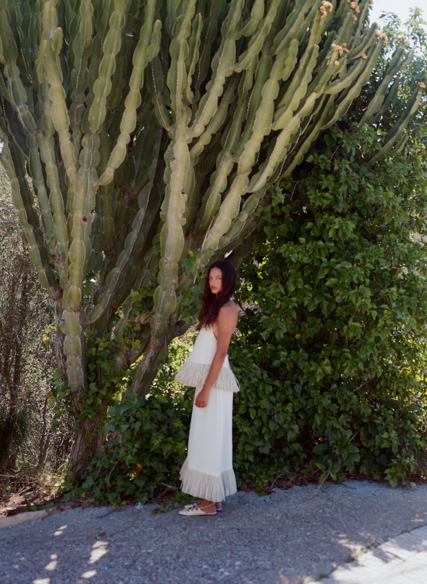 Deià Skirt in Ivory with Raffia