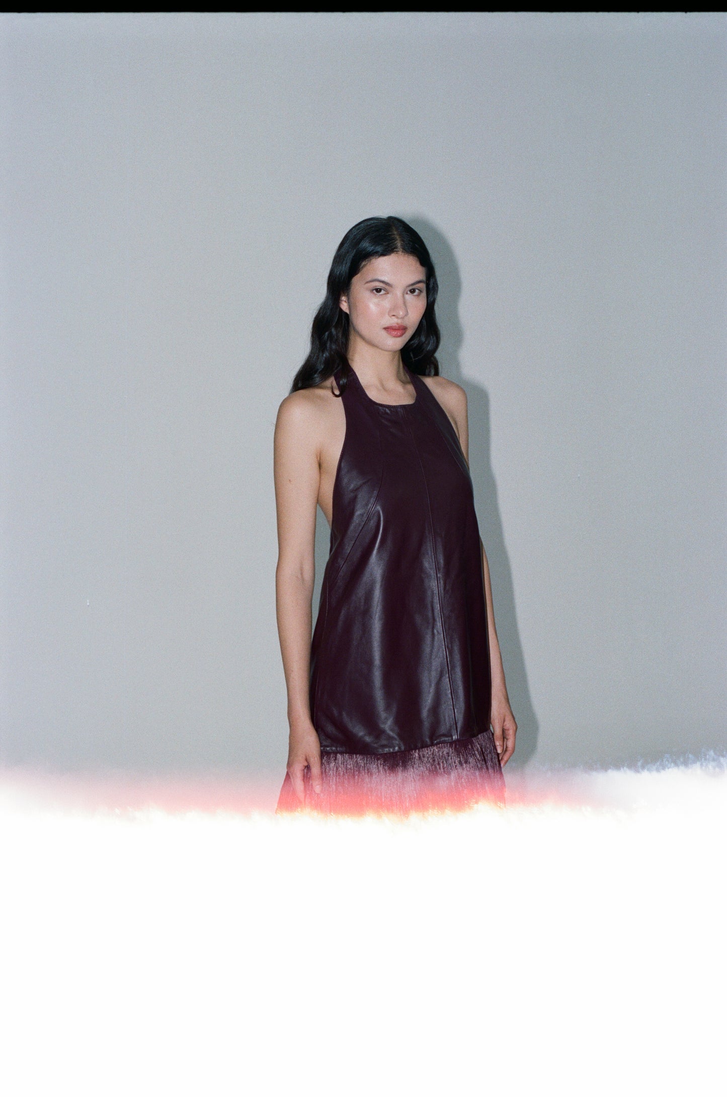 Mia Leather Mini In Bordeux