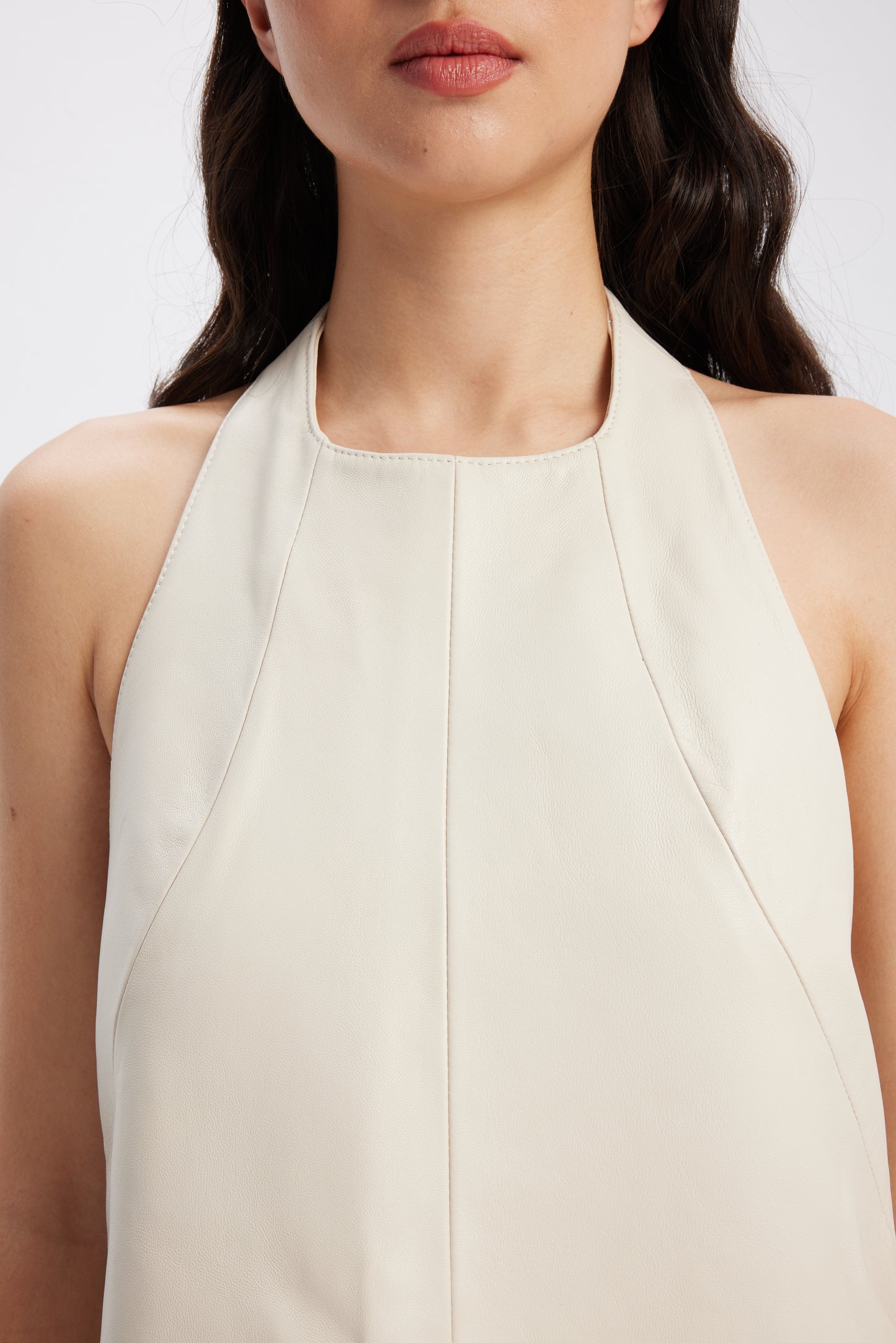 Mia Leather Mini In Ivory