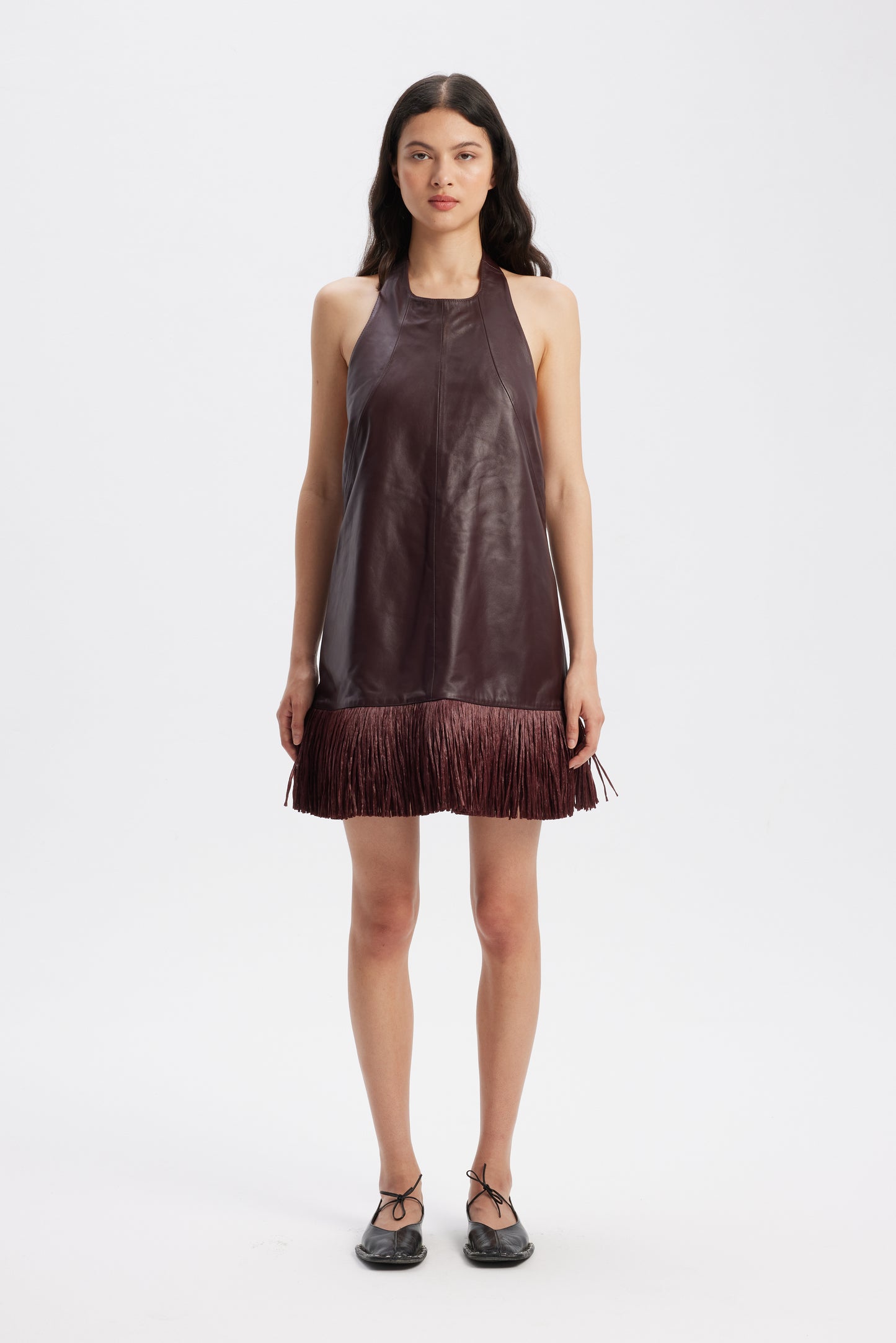 Mia Leather Mini In Bordeux