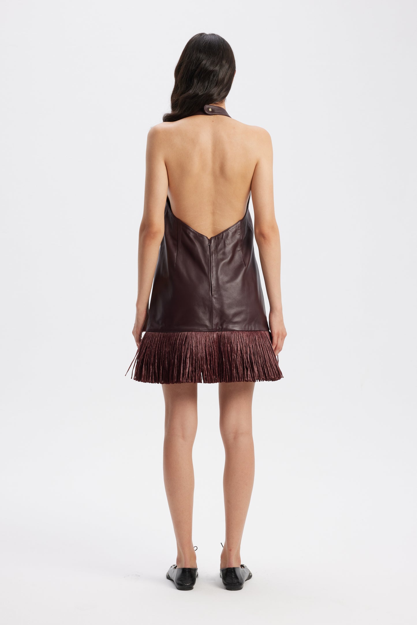 Mia Leather Mini In Bordeux