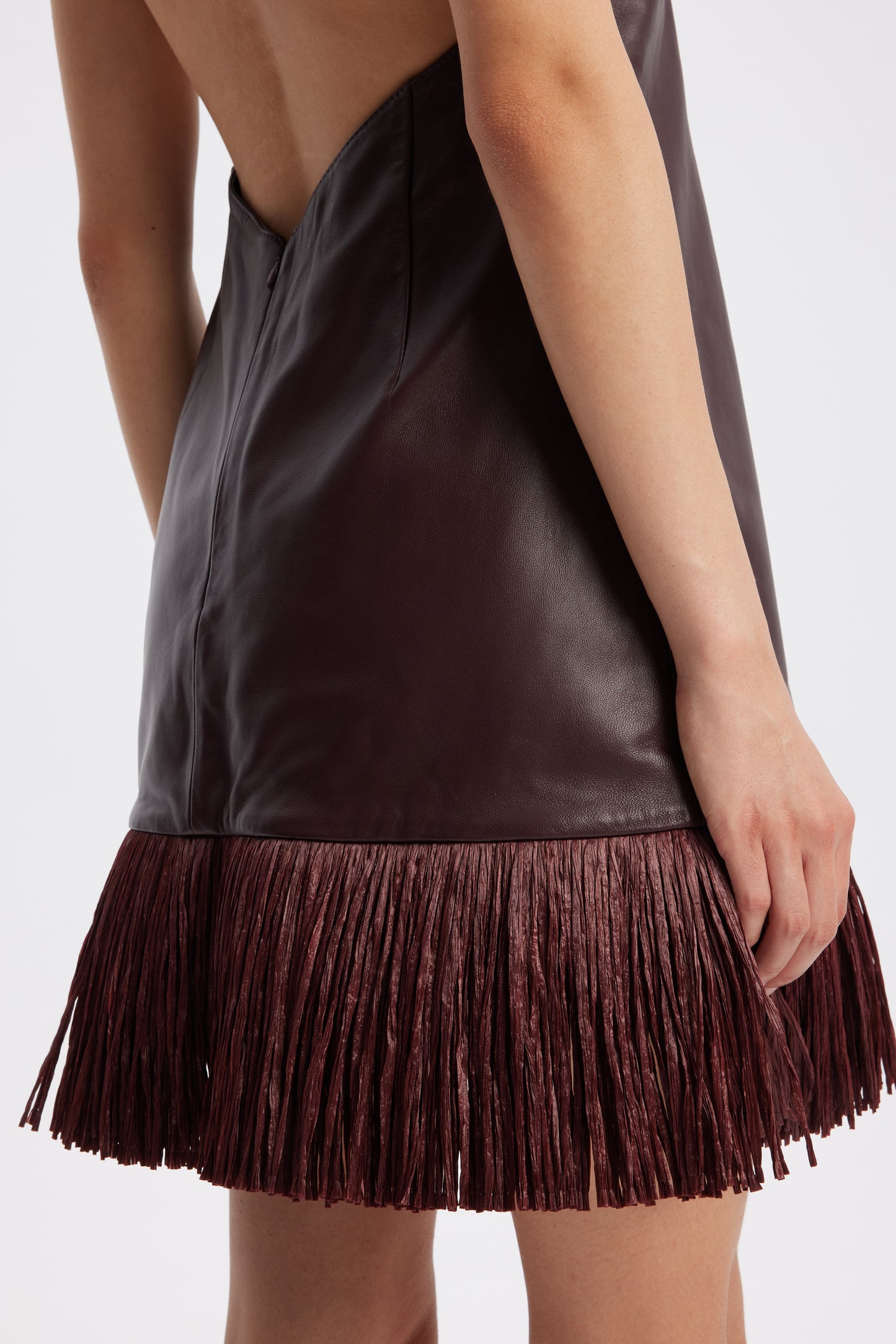 Mia Leather Mini In Bordeux
