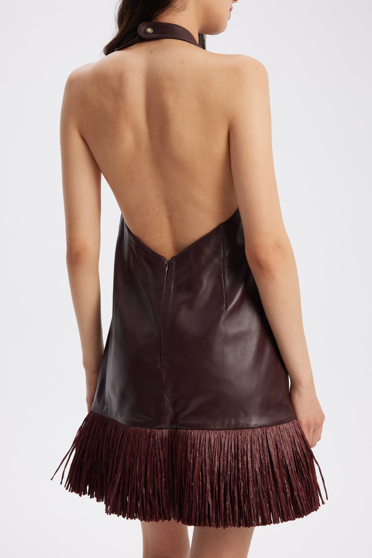 Mia Leather Mini In Bordeux