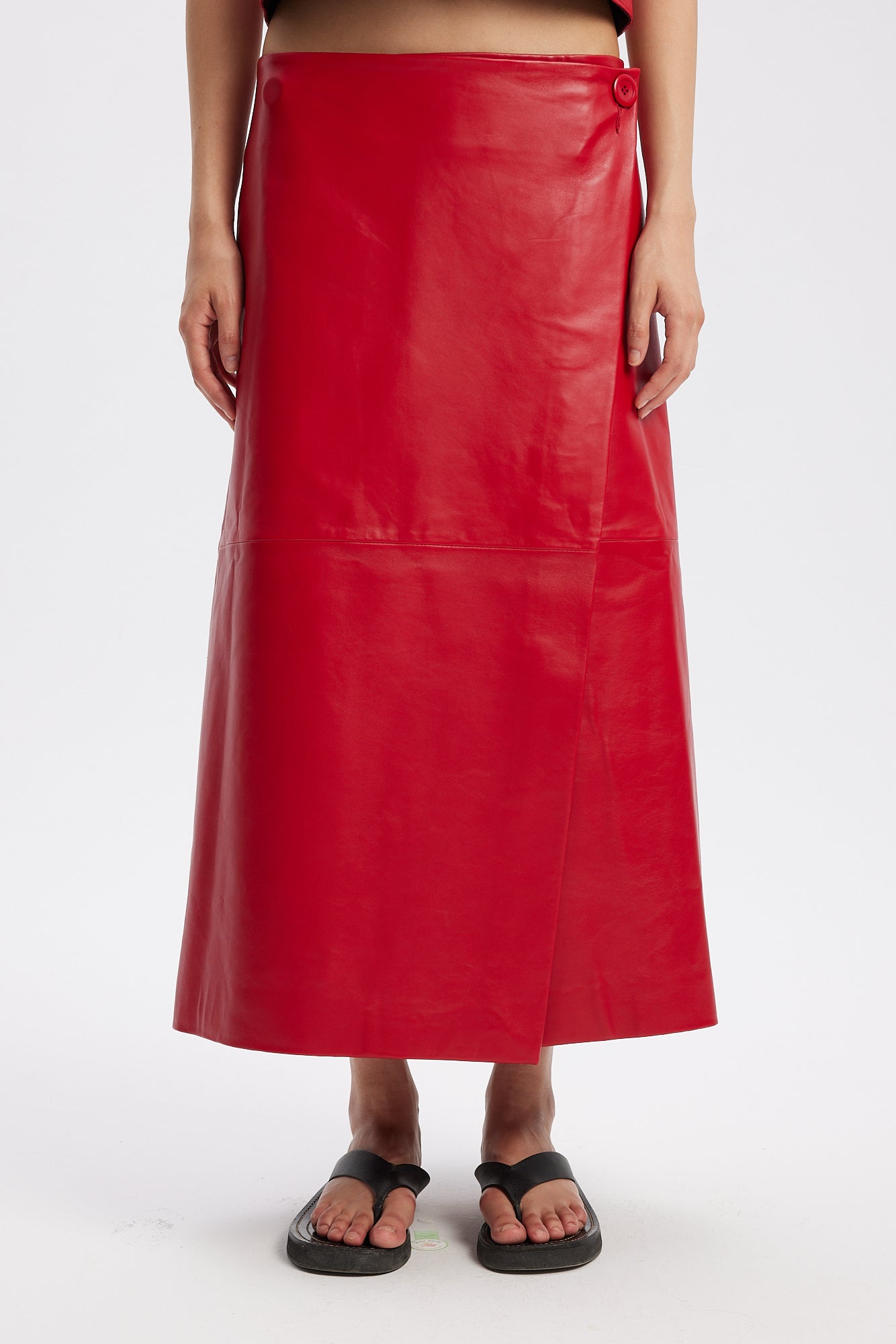 Roca Skirt in Red Leather