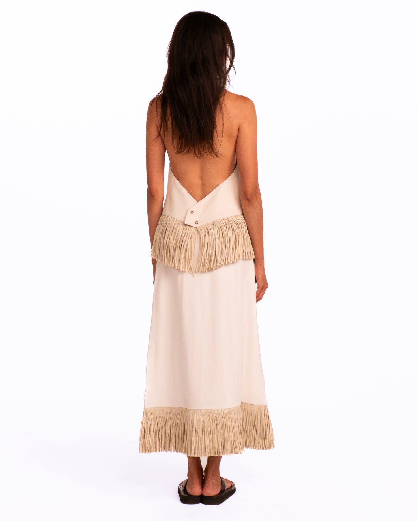 Deià Skirt in Ivory with Raffia