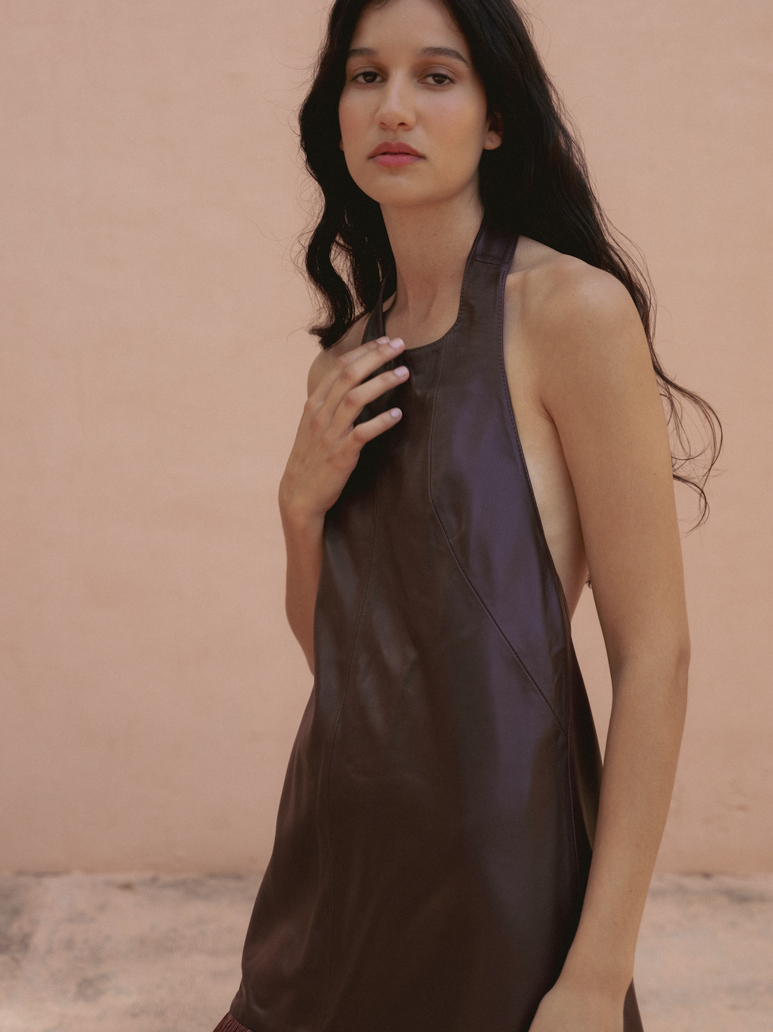Mia Leather Mini In Bordeux