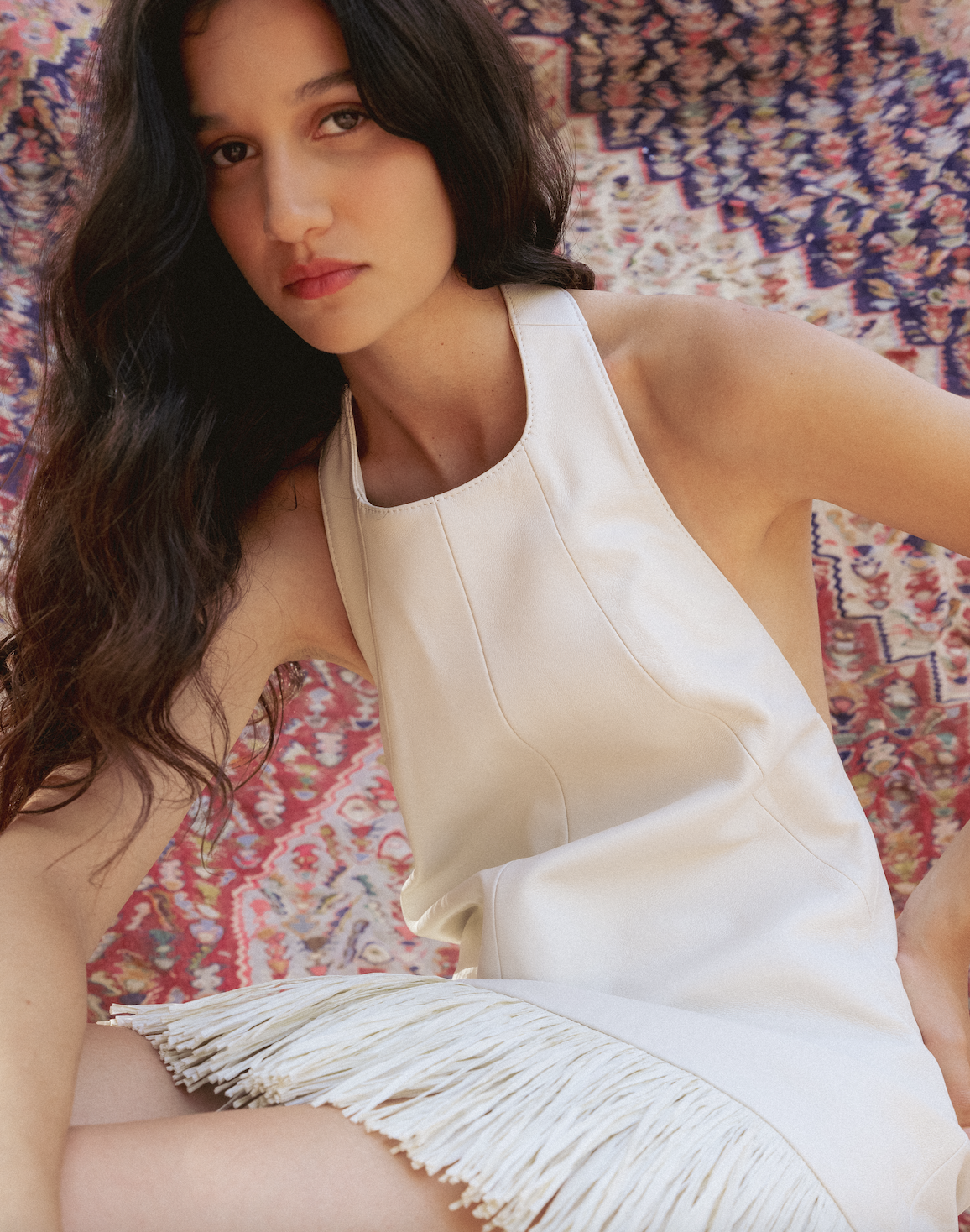 Mia Leather Mini In Ivory